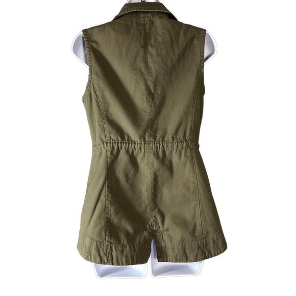 American Rag Cie Women's Full Zip Vest Utility Front Pockets Army Green Small - Picture 2 of 6